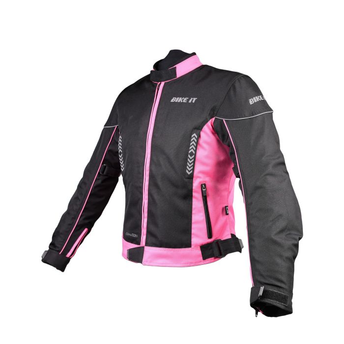 Bike It 'Insignia' Ladies Motorcycle Jacket (Pink) - Image 4