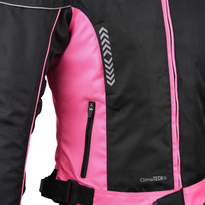 Bike It 'Insignia' Ladies Motorcycle Jacket (Pink) - Image 6