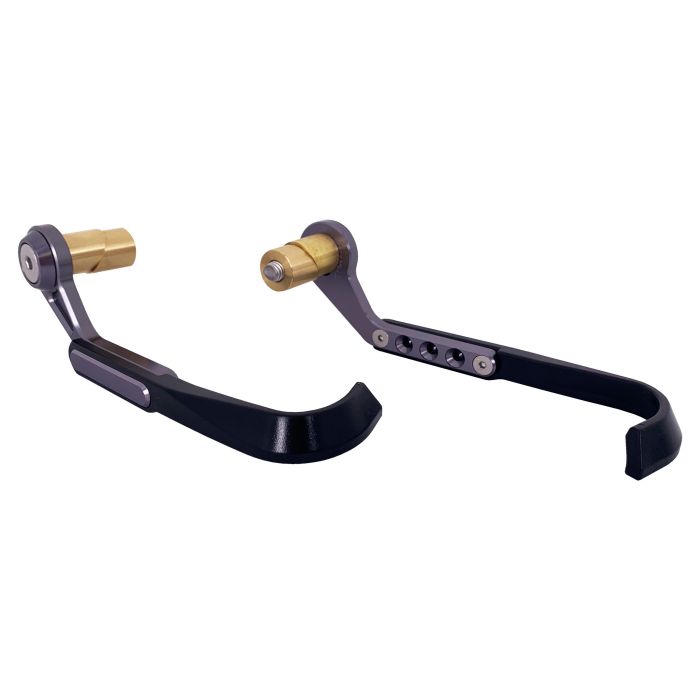BikeTek Lever Control Guards CNC Titanium / Black ABS Tip