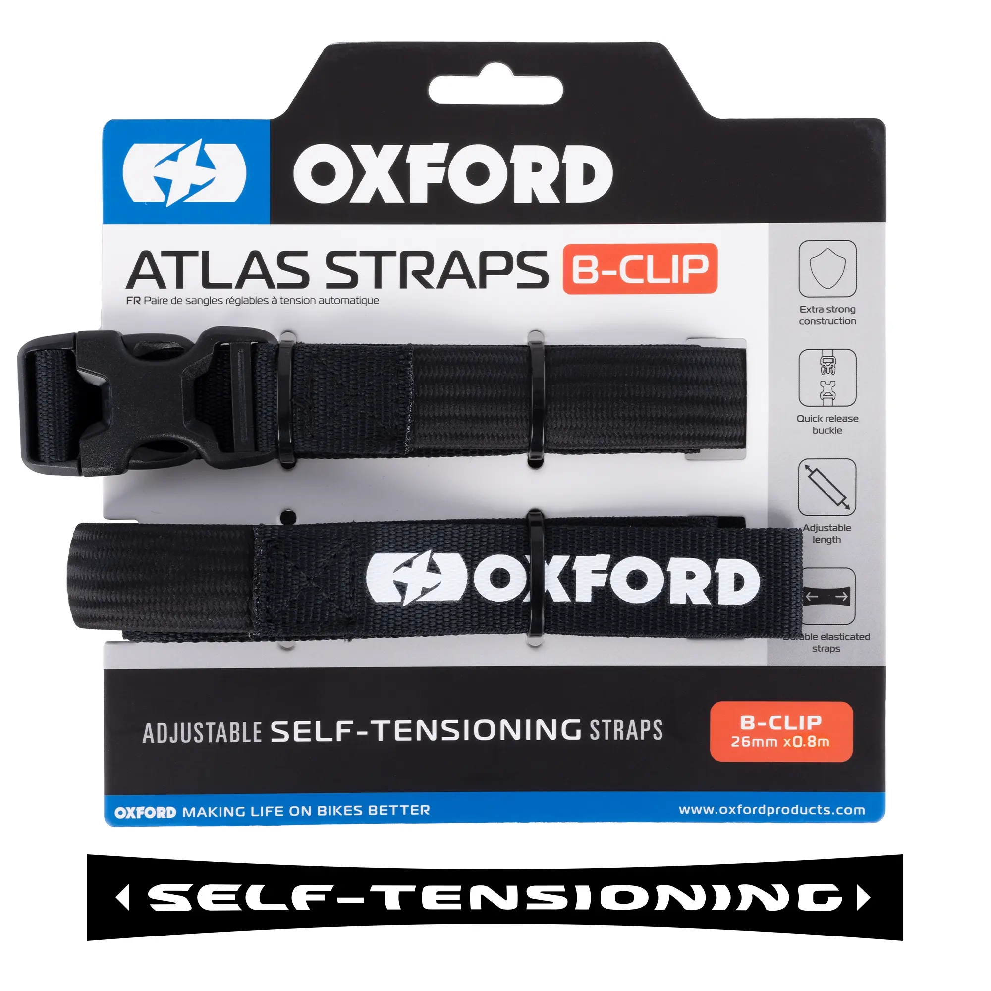 Oxford Atlas B-Clip 26mm x 0.8m (Pair)