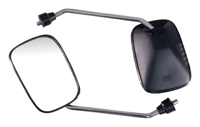 Bike It Black Square Universal Mirrors - #U64531 8mm Thead/10mm Thread