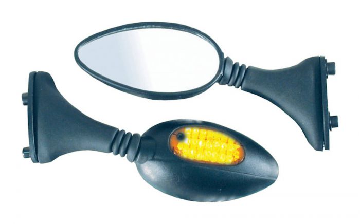 Bike It Universal Fairing Mirrors With Built In LED Indicators
