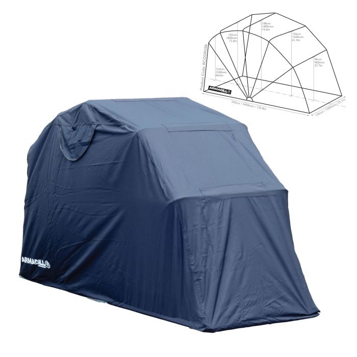 Armadillo Motorcycle Garage Shelter - Large (345cm X 137cm X 190cm)