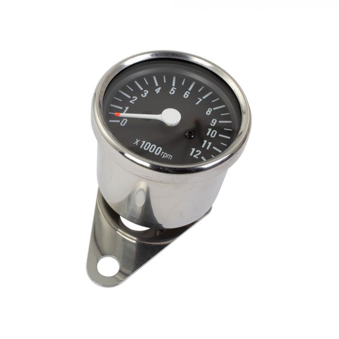 Bike It Mini Tacho – Chrome Finish, 65mm Face, 1:4 Ratio (Honda/Yamaha/Suzuki)