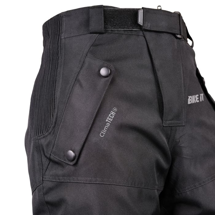 Bike It 'Triple Black' Ultimate Adventure Waterproof Motorcycle Pants/Trousers - Image 4