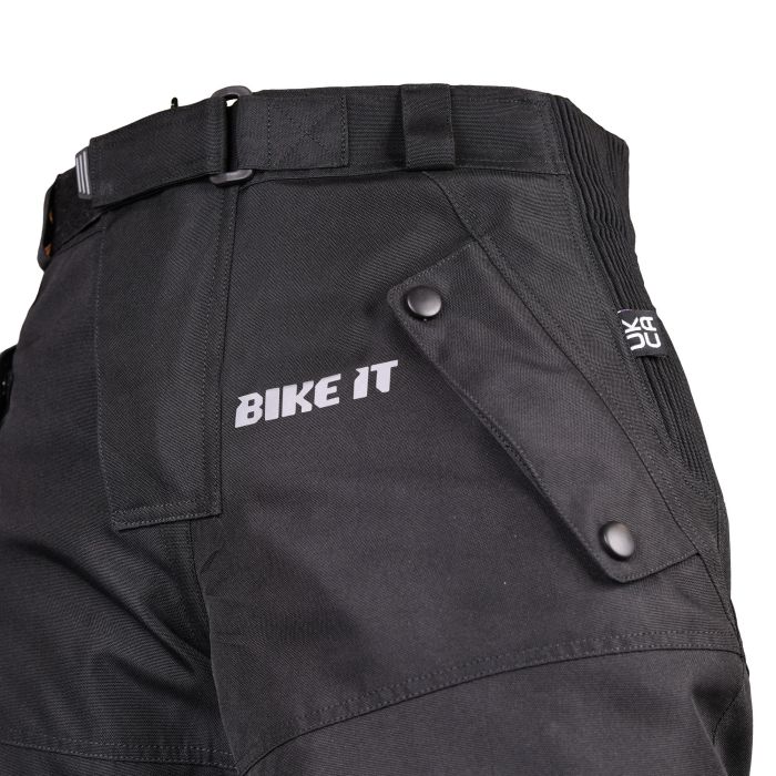 Bike It 'Triple Black' Ultimate Adventure Waterproof Motorcycle Pants/Trousers - Image 5
